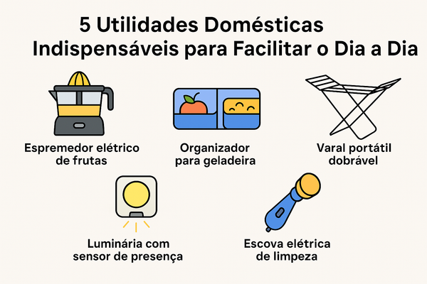 🏡 5 Utilidades Domésticas Indispensáveis para Facilitar o Dia a Dia