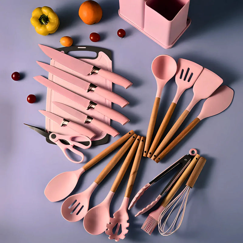 Kit Utensílios de Cozinha Jogo Completo 19 Peças