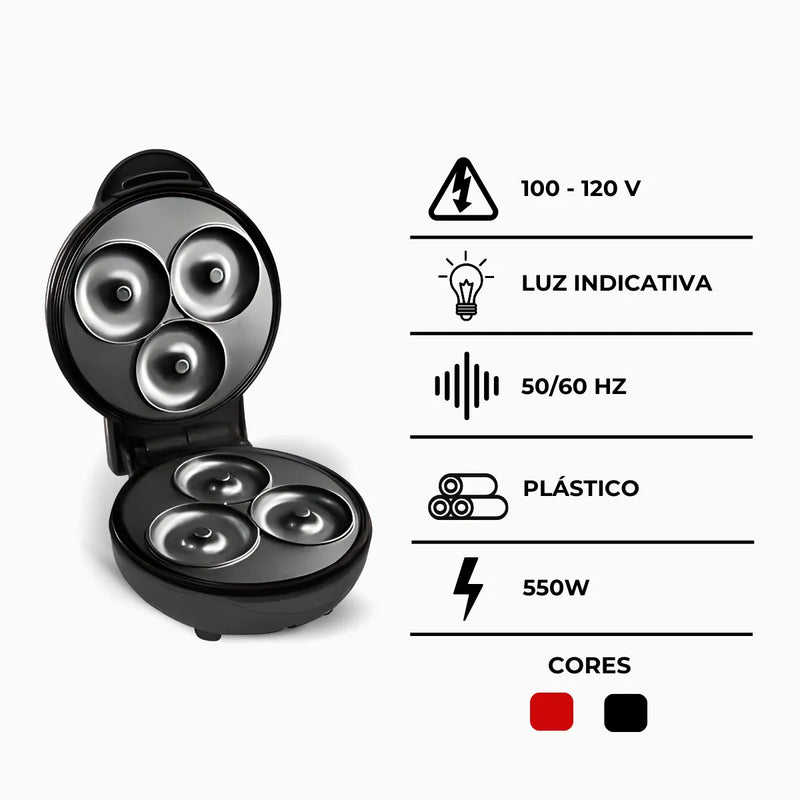 Máquina De Donuts Mini - Faz 3 Rosquinhas - 110v