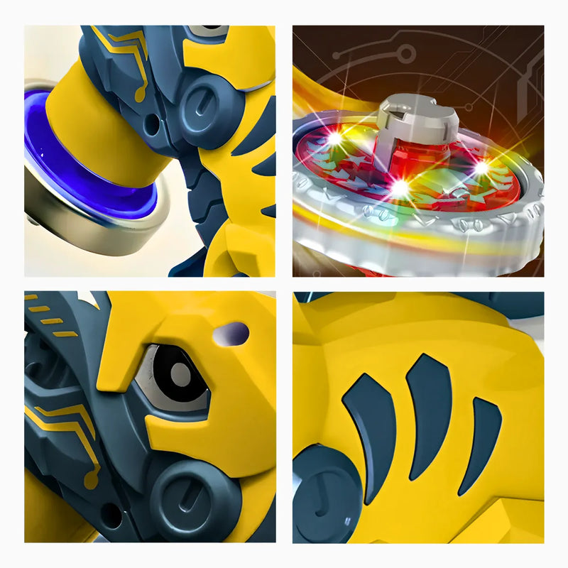 Brinquedo Beyblade Batalha Dinossauro Lançador De Disco