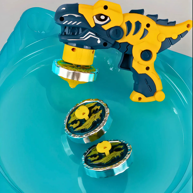 Brinquedo Beyblade Batalha Dinossauro Lançador De Disco