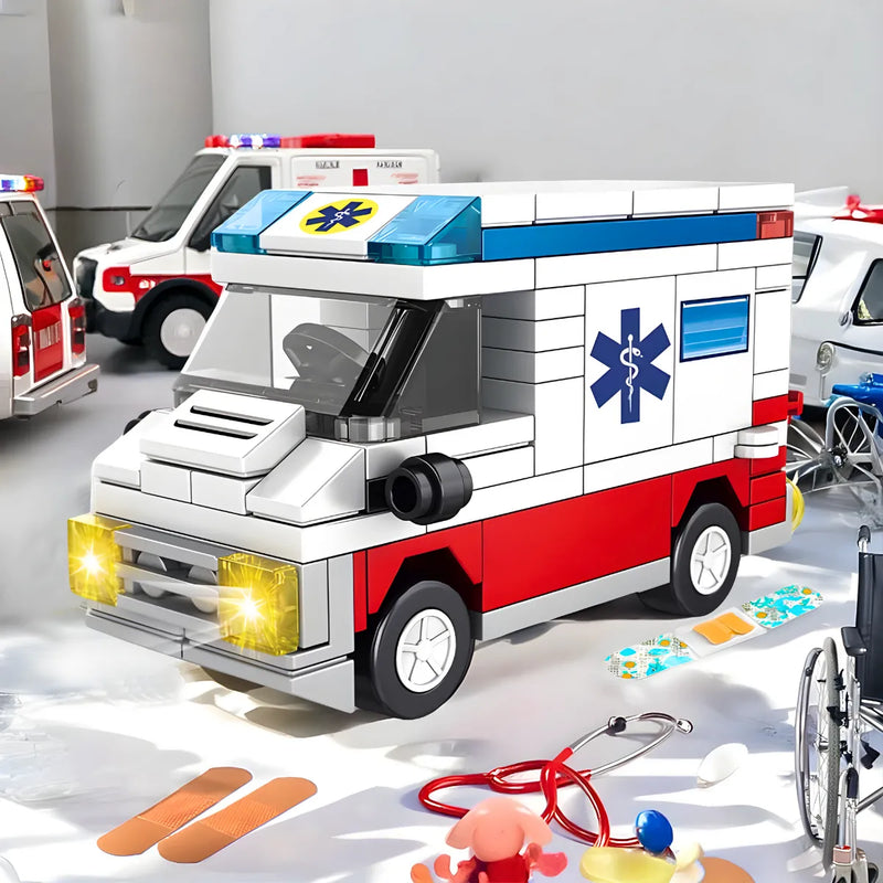 Brinquedo Blocos de Construção Carro Ambulância