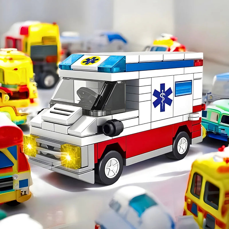 Brinquedo Blocos de Construção Carro Ambulância