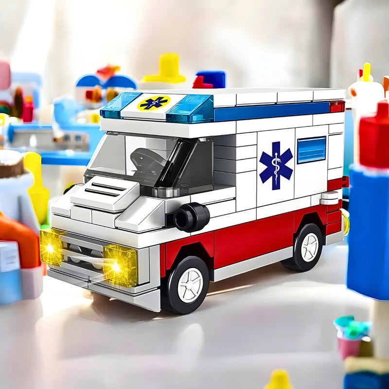 Brinquedo Blocos de Construção Carro Ambulância