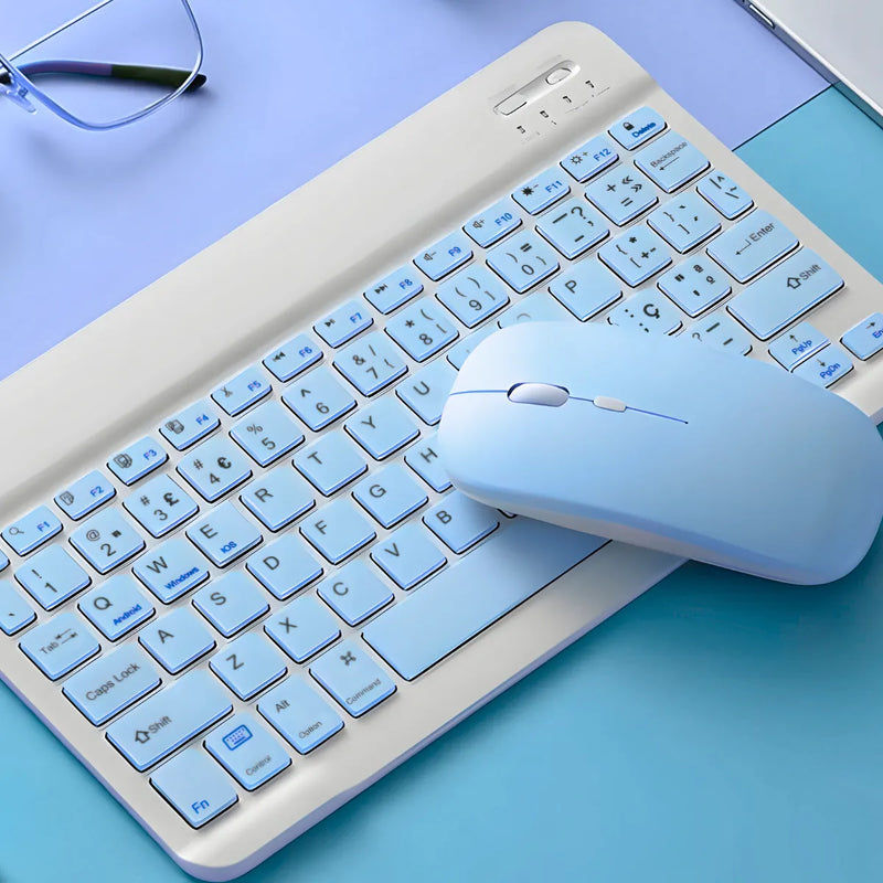 Teclado Sem Fio Bluetooth Recarregável Com Mouse