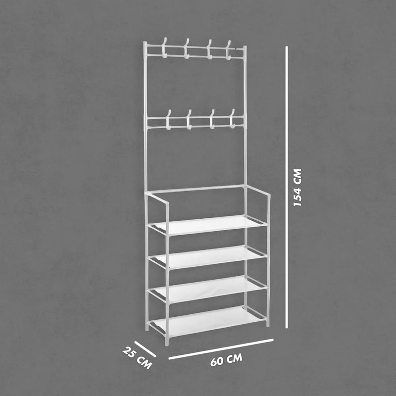 Sapateira Organizadora Com Ganchos 4 Prateleiras